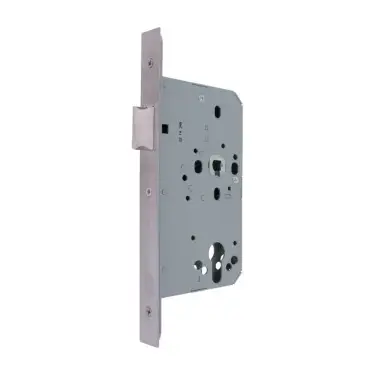 Click Here To Enlarge This Photo Of AR8101-S-60-SSS Hoppe DIN Latch Square Forend, 60mm Backset - Satin Stainless Steel (87134329)