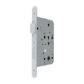 AR8103-R-60-SSS Hoppe DIN Bathroom Sashlock Radius Forend, 60mm Backset - Satin Stainless Steel (87134392)
