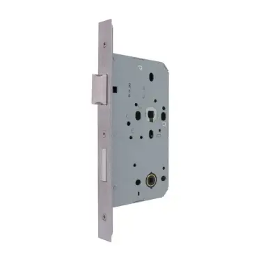 Click Here To Enlarge This Photo Of AR8103-S-60-SSS Hoppe DIN Bathroom Sashlock Square Forend, 60mm Backset - Satin Stainless Steel (87134413)