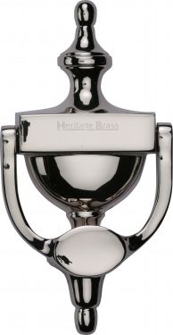 Click Here To Enlarge This Photo Of V910 195-PNF Heritage Brass Urn Knocker 7 ¼" Polished Nickel Finish