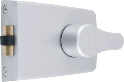 Click Here To Enlarge This Photo Of AR850-SE-PB Hoppe 60mm Standard Roller Bolt Deadlocking Nightlatch - Silver Case c/w Polished Brass Cylinder (87108529)