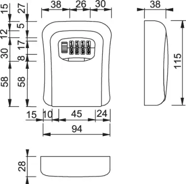 Click Here To Enlarge This Photo Of AR91/115 Hoppe 4 Digit Combination Key Safe - (50020195)