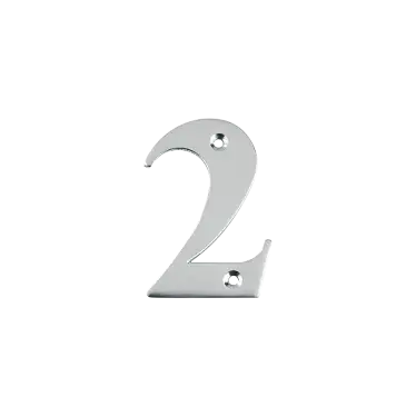 Click Here To Enlarge This Photo Of AR740-2-SC Hoppe Face Fix Numeral 2 - Satin Chrome (50022325)