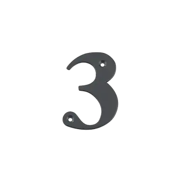 Click Here To Enlarge This Photo Of AR740-3-AG Hoppe Face Fix Numeral 3 - Anthracite Grey Finish (50022362)
