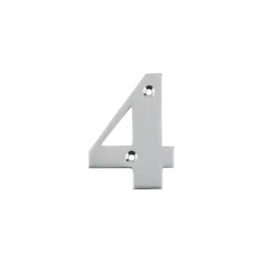Click Here To Enlarge This Photo Of AR740-4-SC Hoppe Face Fix Numeral 4 - Satin Chrome (50022398)