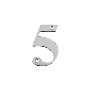 Click Here To Enlarge This Photo Of AR740-5-SC Hoppe Face Fix Numeral 5 - Satin Chrome (50022428)