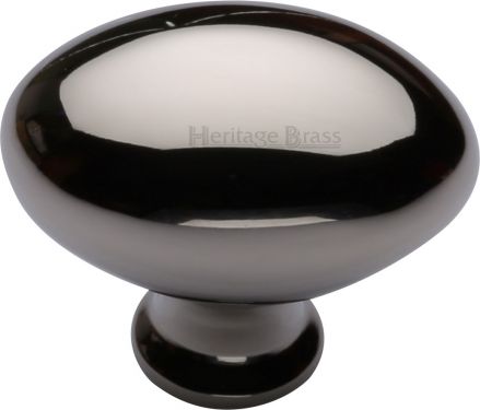 Click Here To Enlarge This Photo Of C114 38-PNF Heritage Brass Cabinet Knob Victorian Oval Design 38mm Polished Nickel Finish