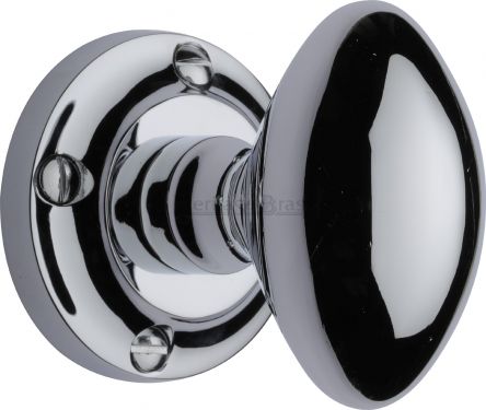 Click Here To Enlarge This Photo Of V960-PC Heritage Brass Mortice Knob on Rose Suffolk Design Polished Chrome Finish