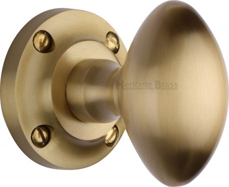Click Here To Enlarge This Photo Of V960-SB Heritage Brass Mortice Knob on Rose Suffolk Design Satin Brass Finish
