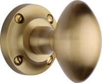 V960-SB Heritage Brass Mortice Knob on Rose Suffolk Design Satin Brass Finish
