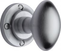 V960-SC Heritage Brass Mortice Knob on Rose Suffolk Design Satin Chrome Finish