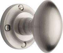 V960-SN Heritage Brass Mortice Knob on Rose Suffolk Design Satin Nickel Finish