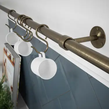 Click Here To Enlarge This Photo Of KU0600AAB Rothley Utensil Rail Kit 19mm x 600mm - Antique Brass
