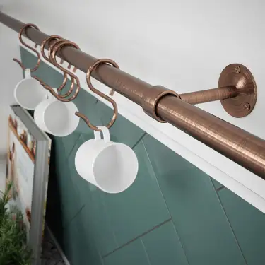 Click Here To Enlarge This Photo Of KU0600AAC Rothley Utensil Rail Kit 19mm x 600mm - Antique Copper