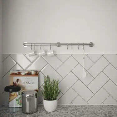Click Here To Enlarge This Photo Of KU0600ABS Rothley Utensil Rail Kit 19mm x 600mm - Brushed Stainless Steel