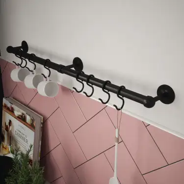 Click Here To Enlarge This Photo Of KU0600AMB Rothley Utensil Rail Kit 19mm x 600mm - Matt Black