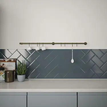 Click Here To Enlarge This Photo Of KU1000AAB Rothley Utensil Rail Kit 19mm x 1000mm - Antique Brass