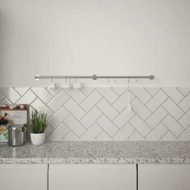 Click Here To Enlarge This Photo Of KU1000ABS Rothley Utensil Rail Kit 19mm x 1000mm - Brushed Stainless Steel
