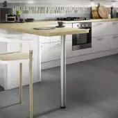 L183SB Rothley Worktop Table Leg 60mm (Dia) x 870mm (L) - Brushed Stainless Steel