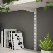 KTSW04/48 Rothley Twin Slot Shelving Kit In White 120mm Brackets (x4) & 1220mm Uprights (x2)