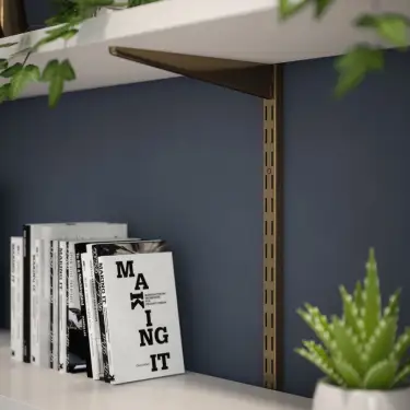 Click Here To Enlarge This Photo Of KTSAB04/48 Rothley Twin Slot Shelving Kit In Antique Brass 120mm Brackets (x4) & 1220mm Uprights (x2)