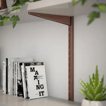 Click Here To Enlarge This Photo Of KTSAC04/48 Rothley Twin Slot Shelving Kit In Antique Copper 120mm Brackets (x4) & 1220mm Uprights (x2)