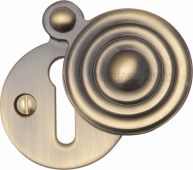 V972-AT Heritage Brass Covered Keyhole Reeded Antique Brass Finish