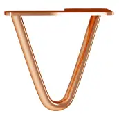 KLHP2100PC/4 Rothley 100mm 2 Pin Hairpin Leg - Polished Copper (Set of 4)