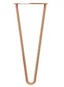 KLHP2350PC/4 Rothley 350mm 2 Pin Hairpin Leg - Polished Copper (Set of 4)