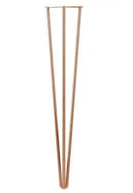 Click Here To Enlarge This Photo Of KLHP3710PC/2 Rothley 710mm 3 Pin Hairpin Leg - Polished Copper (Set of 2)