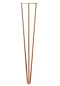KLHP3710PC/4 Rothley 710mm 3 Pin Hairpin Leg - Polished Copper (Set of 4)