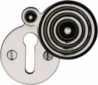 V972-PNF Heritage Brass Covered Keyhole Reeded Polished Nickel Finish