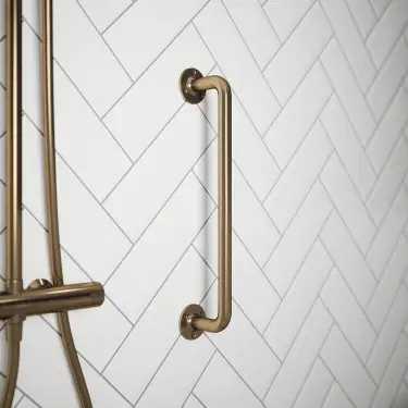 Click Here To Enlarge This Photo Of J402BAB Rothley 457mm x 25mm Grab Rail Antique Brass (SS)