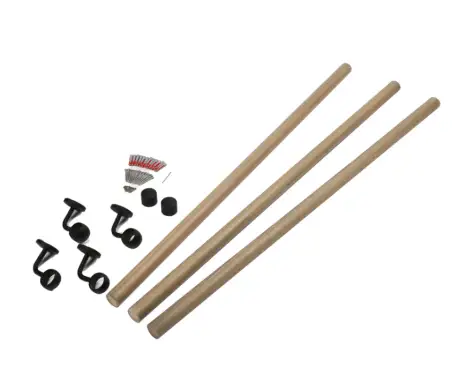 Click Here To Enlarge This Photo Of KDMB3600 Rothley Wooden 'Baroque' Handrail Kit (3 x 1.2mtr) Drift Wood with Matt Black Fittings (Internal Only)