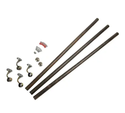 Click Here To Enlarge This Photo Of KEAB3600T Rothley Wooden 'Baroque' Handrail Kit &lpar;3 x 1&period;2mtr&rpar; Ebony Wood with Antique Brass Fittings &lpar;Internal Only&rpar;