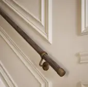 KEAB3600T Rothley Wooden 'Baroque' Handrail Kit &lpar;3 x 1&period;2mtr&rpar; Ebony Wood with Antique Brass Fittings &lpar;Internal Only&rpar;