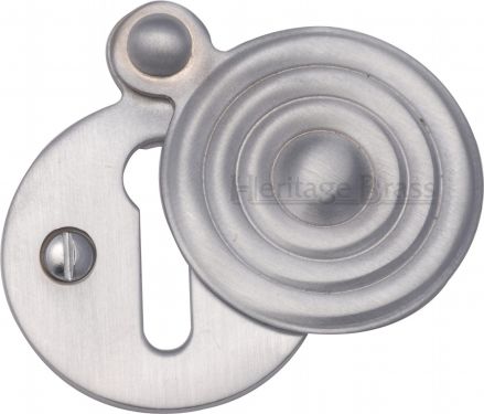 Click Here To Enlarge This Photo Of V972-SC Heritage Brass Covered Keyhole Reeded Satin Chrome Finish