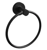 BTR10MB Rothley Round Towel Ring Matt Black 155mm