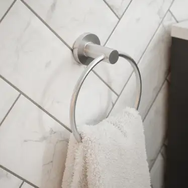 Click Here To Enlarge This Photo Of BTR10SB Rothley Round Towel Ring Brushed Silver 155mm