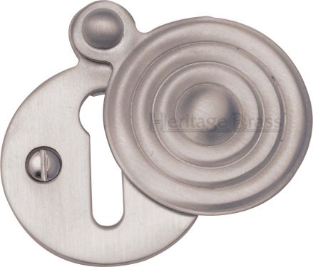 Click Here To Enlarge This Photo Of V972-SN Heritage Brass Covered Keyhole Reeded Satin Nickel Finish