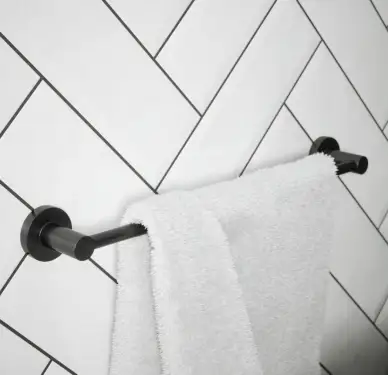 Click Here To Enlarge This Photo Of BTR40MB Rothley Round Towel Rail 450mm Matt Black