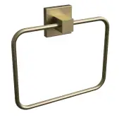 BTS10BR Rothley Square Towel Ring Satin Brass 150mm x 185mm