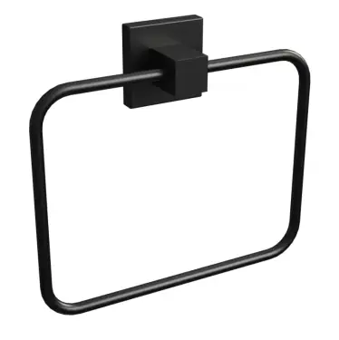 Click Here To Enlarge This Photo Of BTS10MB Rothley Square Towel Ring Matt Black 150mm x 185mm