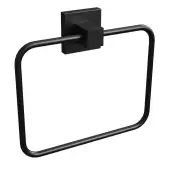 BTS10MB Rothley Square Towel Ring Matt Black 150mm x 185mm