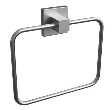 Click Here To Enlarge This Photo Of BTS10SB Rothley Square Towel Ring Brushed Silver 150mm x 185mm