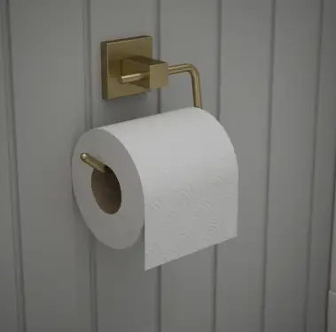 Click Here To Enlarge This Photo Of BTS20BR Rothley Square Toilet Roll Holder Satin Brass