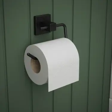 Click Here To Enlarge This Photo Of BTS20MB Rothley Square Toilet Roll Holder Matt Black