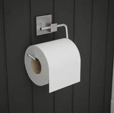 Click Here To Enlarge This Photo Of BTS20SB Rothley Square Toilet Roll Holder Brushed Silver