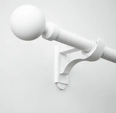 Click Here To Enlarge This Photo Of CELMWSOMW Rothley Extendable Curtain Pole Kit 1650-3000mm Matt White with Orb