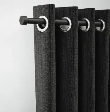 Click Here To Enlarge This Photo Of CEMMBSFMB Rothley Extendable Curtain Pole Kit 1250-2160mm Matt Black with Stud